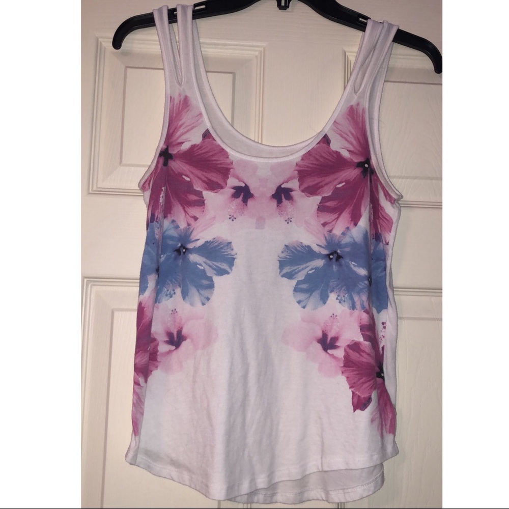 Floral White American Eagle Tank